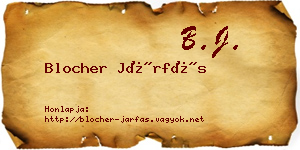 Blocher Járfás névjegykártya